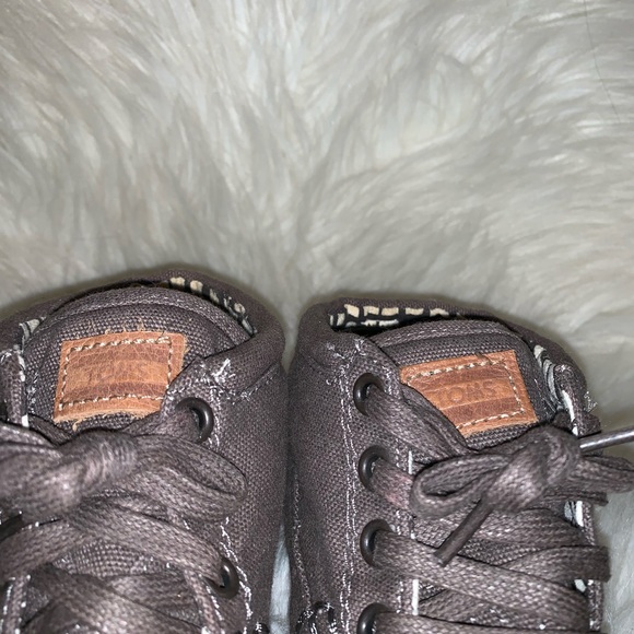 UNISEX KIDS HIGH TOP GRAY TOMS - Picture 5 of 6